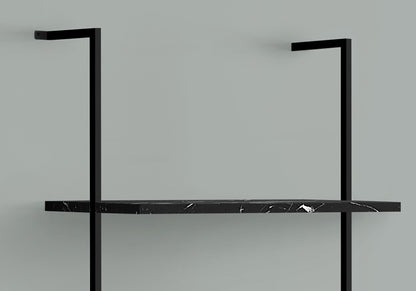 5-Tier Ladder Bookshelf with Marble Look for Office & Home