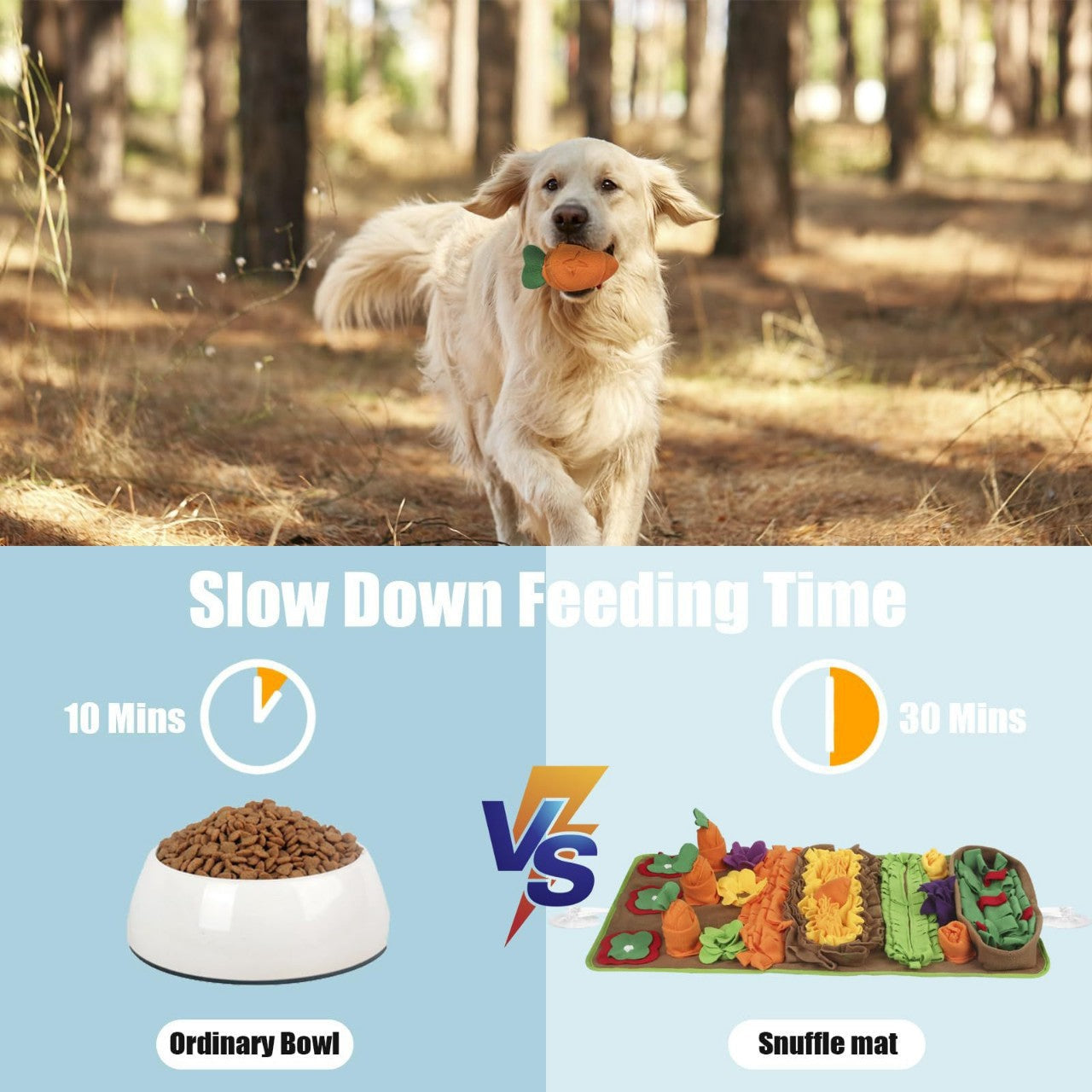 Carrot Snuffle Mat, Interactive Foraging Toy For Dogs