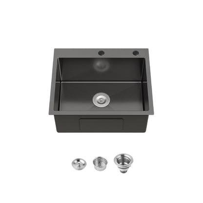 Stainless Steel Kitchen Sink, 23"x19" Single Bowl, Undermount Handmade Sink