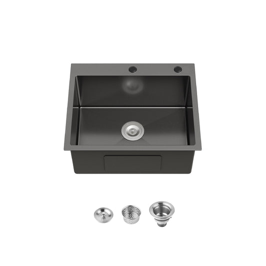 Stainless Steel Kitchen Sink, 23"x19" Single Bowl, Undermount Handmade Sink