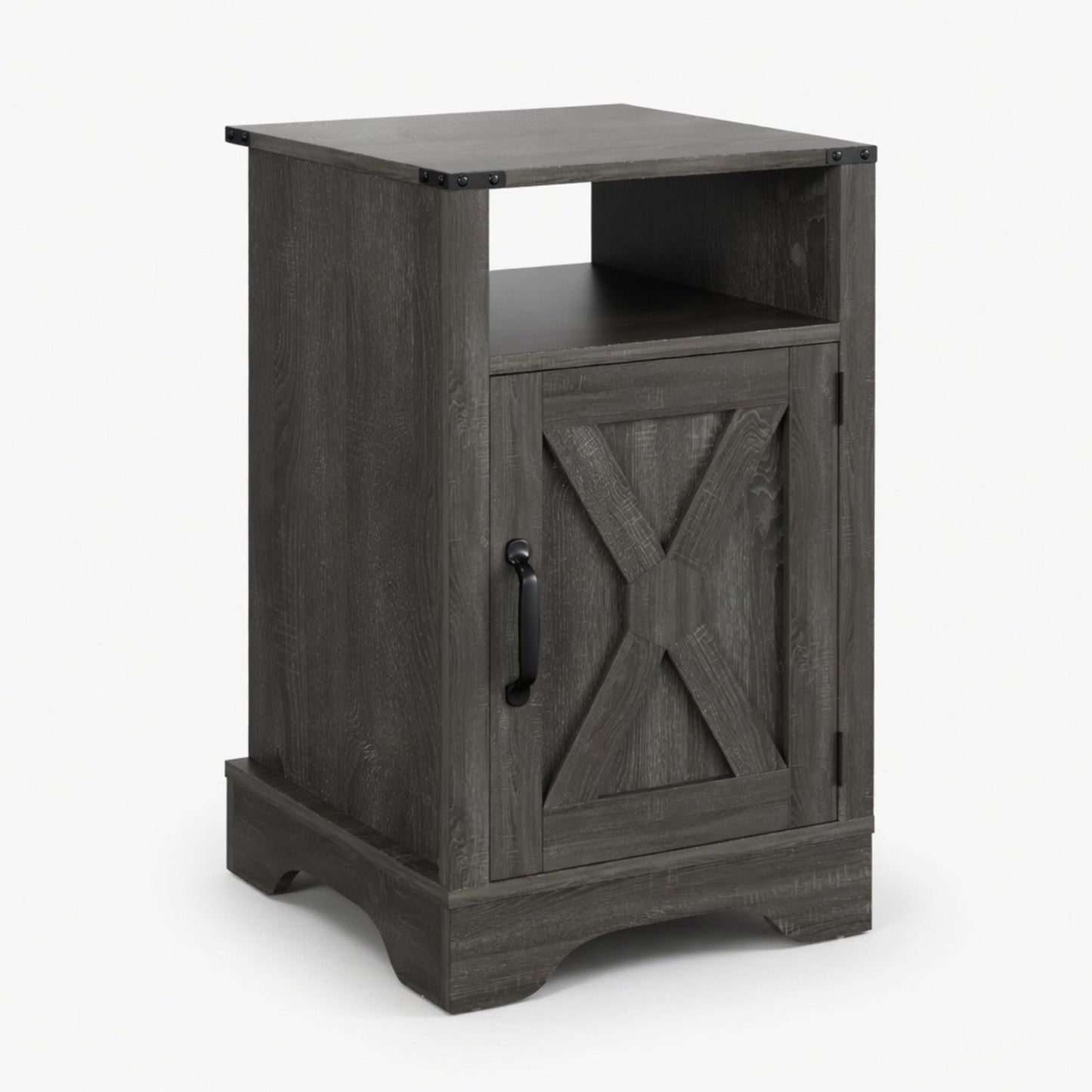 Farmhouse Nightstand, Charging Station & Storage