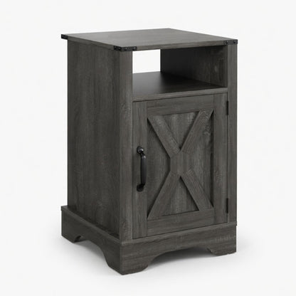 Farmhouse Nightstand, Charging Station & Storage