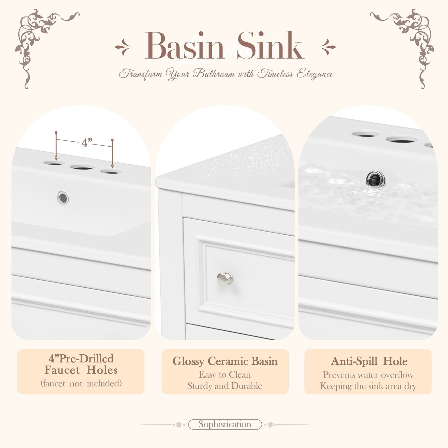 Bathroom Vanity With Medicine Cabinet, Storage Cabinet With 4 Drawers, Adjustable Shelf Mirror