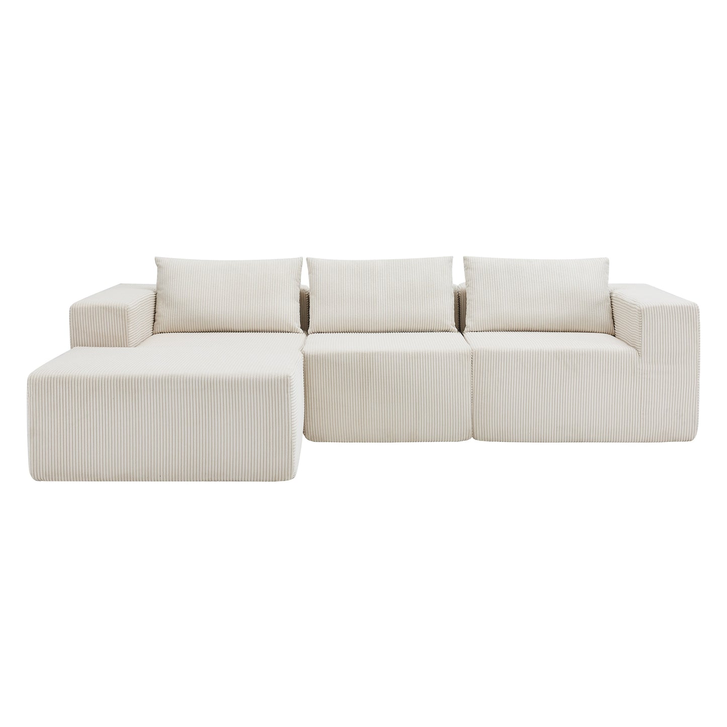 107" Compressed Sectional Sofa (Beige)