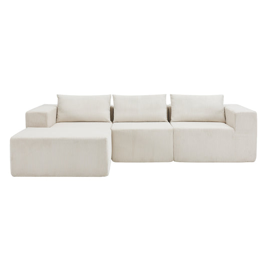107" Compressed Sectional Sofa (Beige)