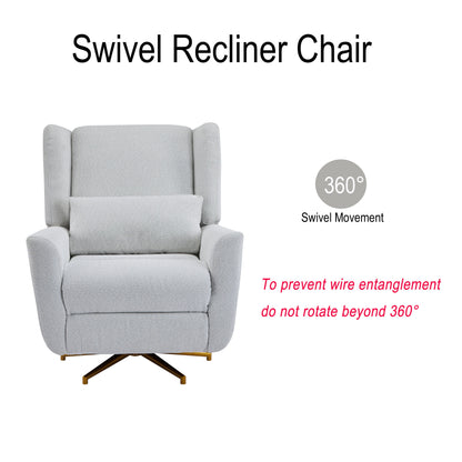 Power Recliner Chair Swivel Upholstered 360° Swivel Recliner