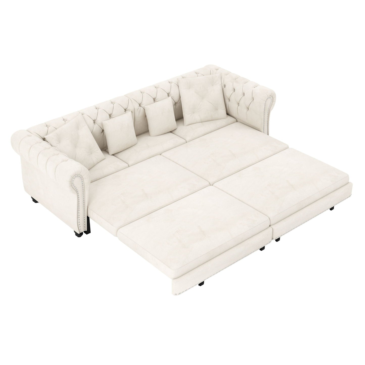 3 In 1 Pull Out Convertible Sleeper Sofa Bed, King Size, Chaise Lounge