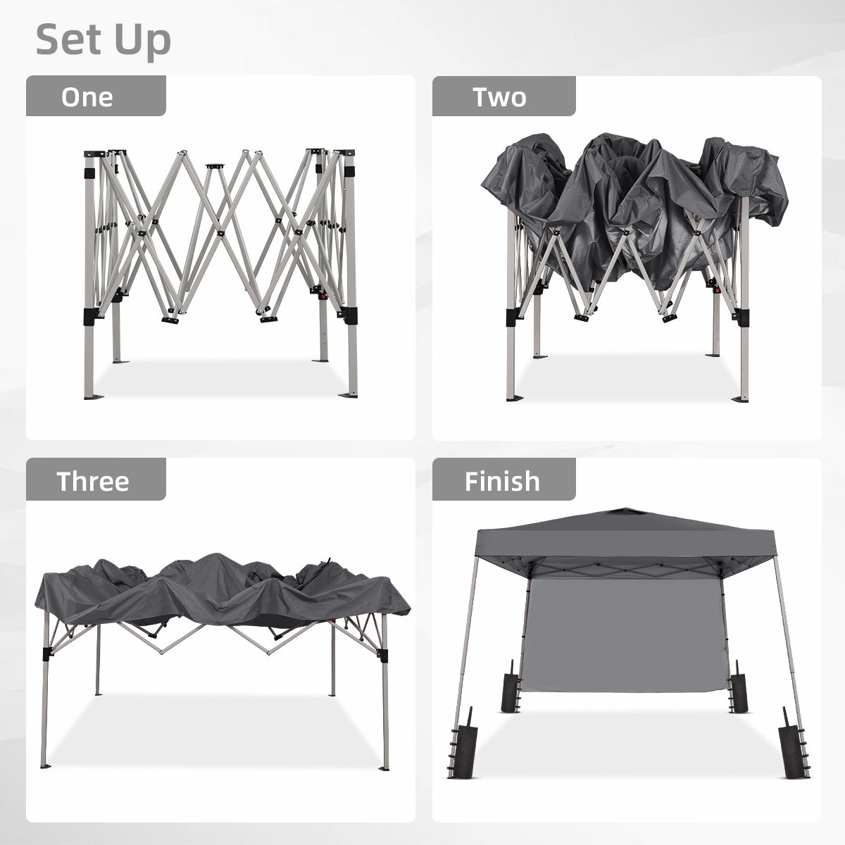 Ainfox 8ft x10ft Pop Up Canopy Tent, Portable Gazebo, Outdoor Canopy for Events With 1/2 SideWall and 4 Sandbags