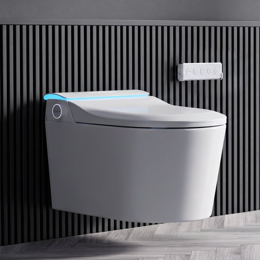 Wall-Mounted Smart Toilet with Automatic Lid Opening