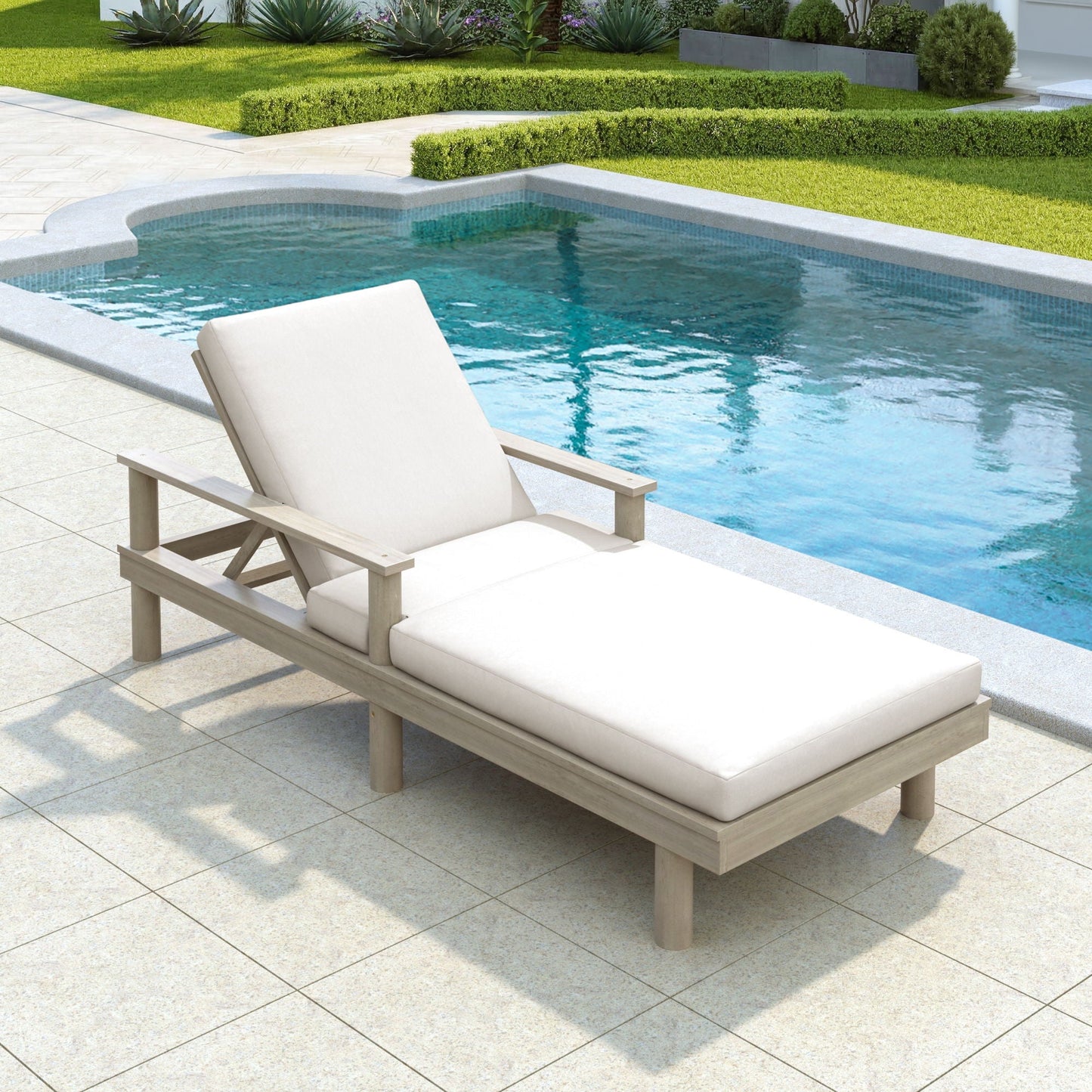 5 Position Adjustable Outdoor Chaise Lounge