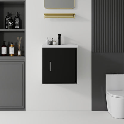 20 Inch Floating Bathroom Vanity with Sink, Soft-Close Door, Ceramic Sink, Plywood