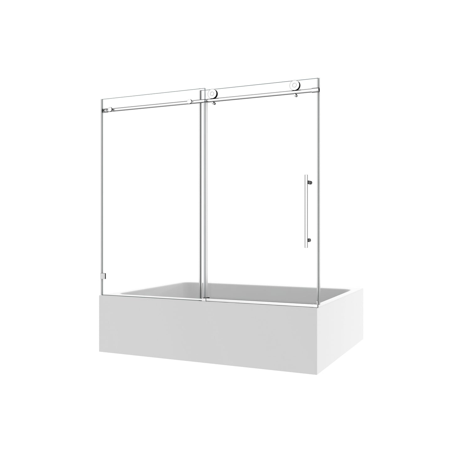 6063 Brushed Nickel Frameless Shower Door