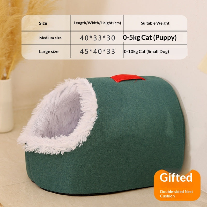 Cat Bed, Thickened And Warm For Winter, Enclosed Pet Bed, Portable For Small Dogs, Amazon Cross-Border Pet Supplies