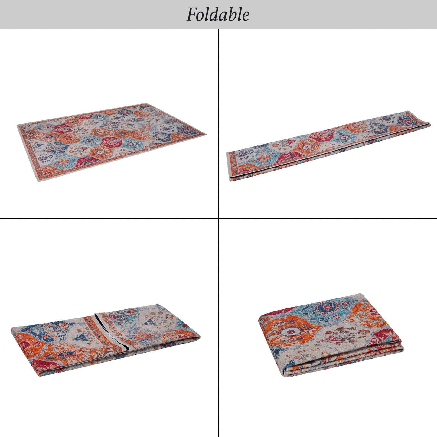 Maval - 6' X 9' Washable Area Rug - Cream