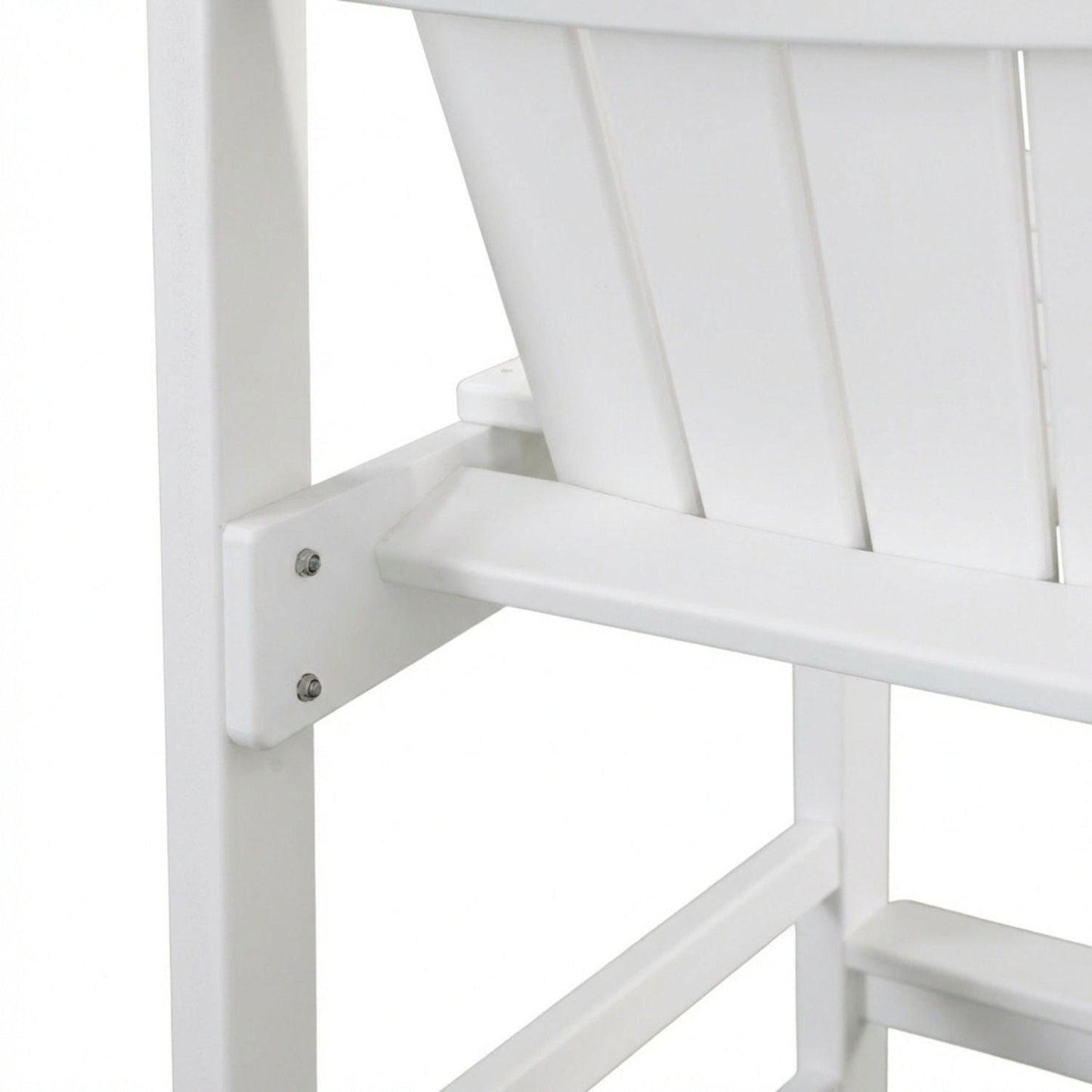 Outdoor Bar Height Adirondack Patio Chair With Cup Holder And Armrests All Weather UV Resistant - White