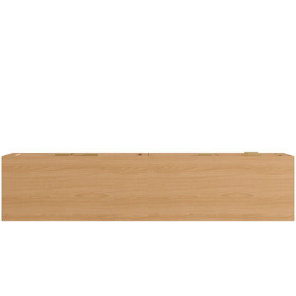 TV Stand, Media Console, 2 Drawers & Cable Management - Natural Wood