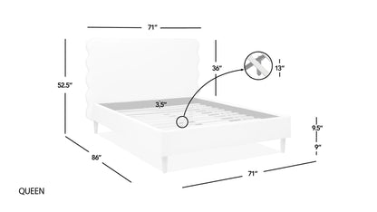 Stockholm - Modern Wavy Headboard Platform Bed