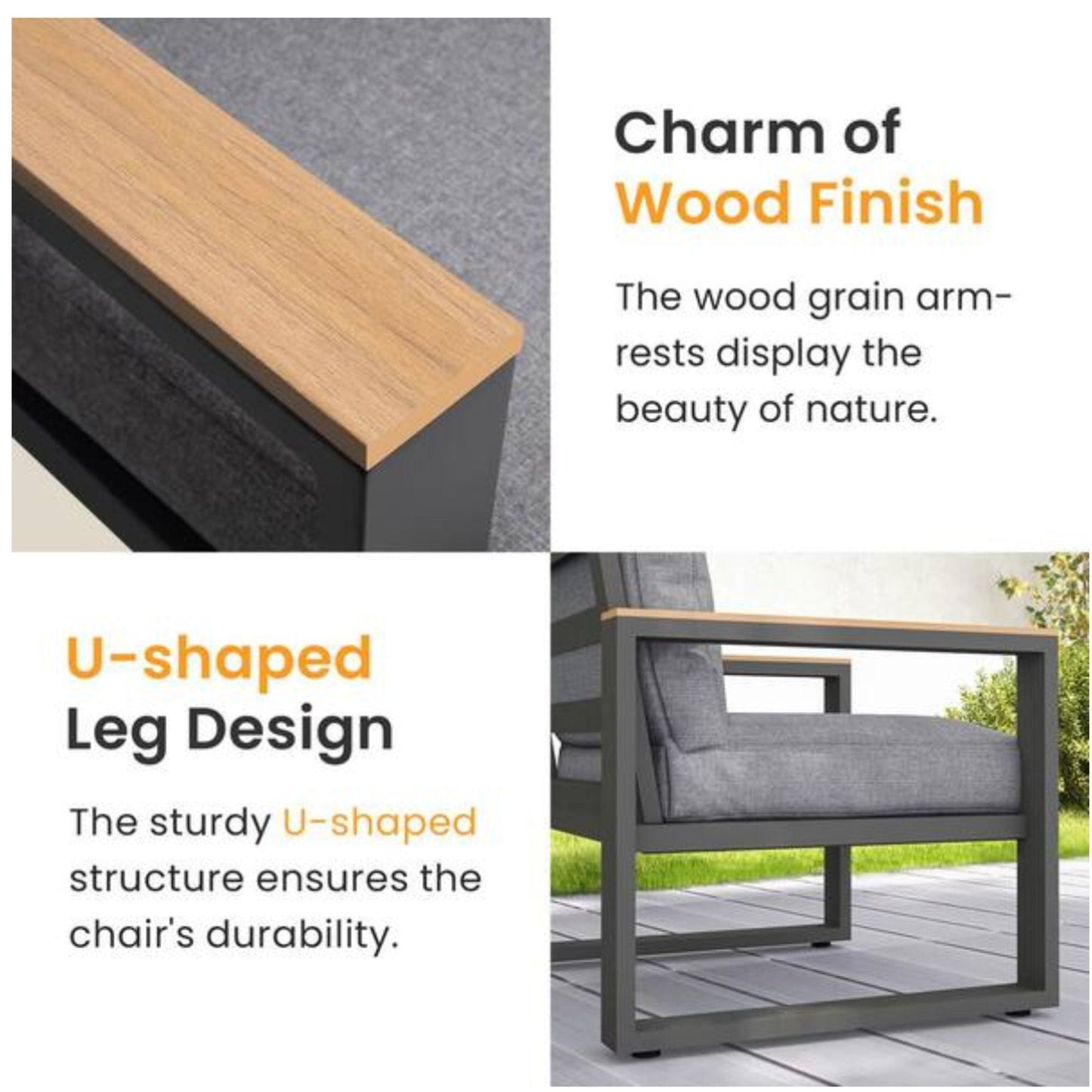 Modern Outdoor Sofa Set With Coffee Table