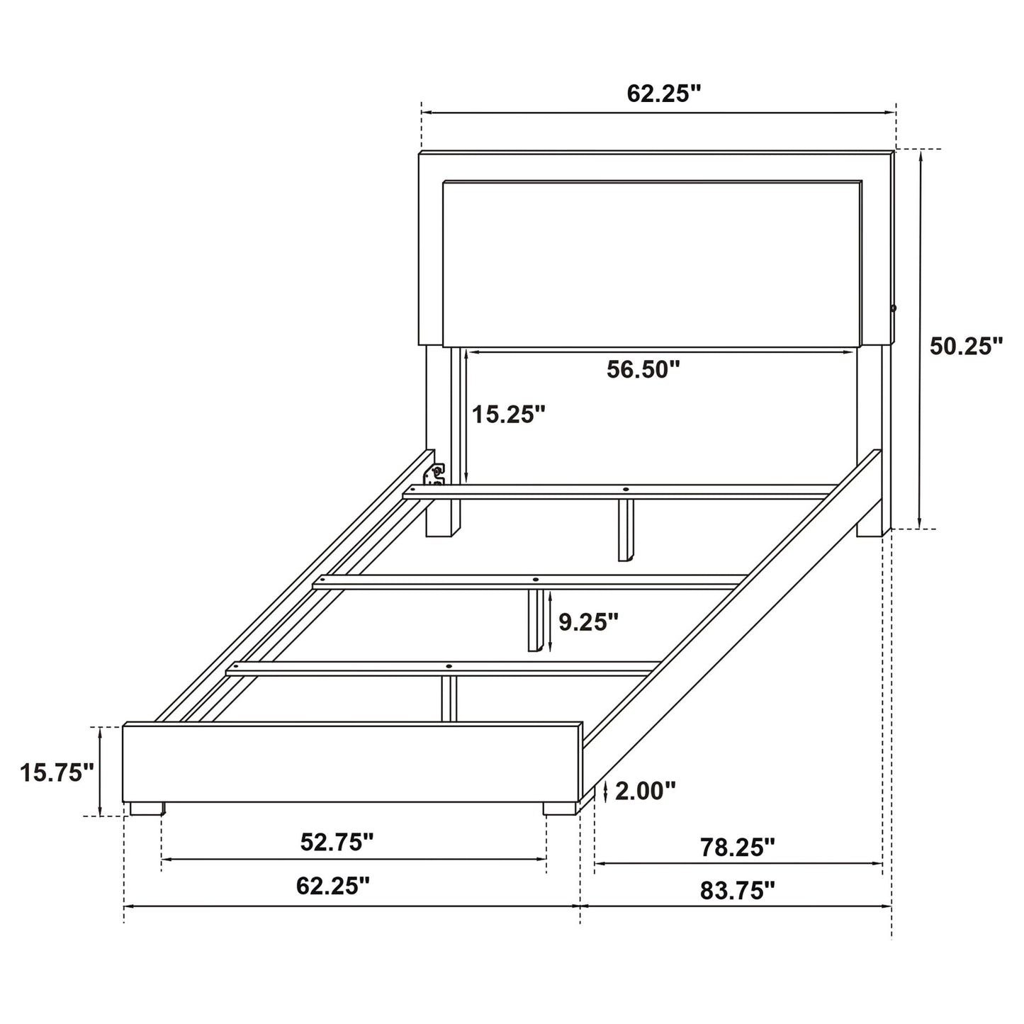 Jeremiah - LED Panel Bed With Touch Controlled Lighting