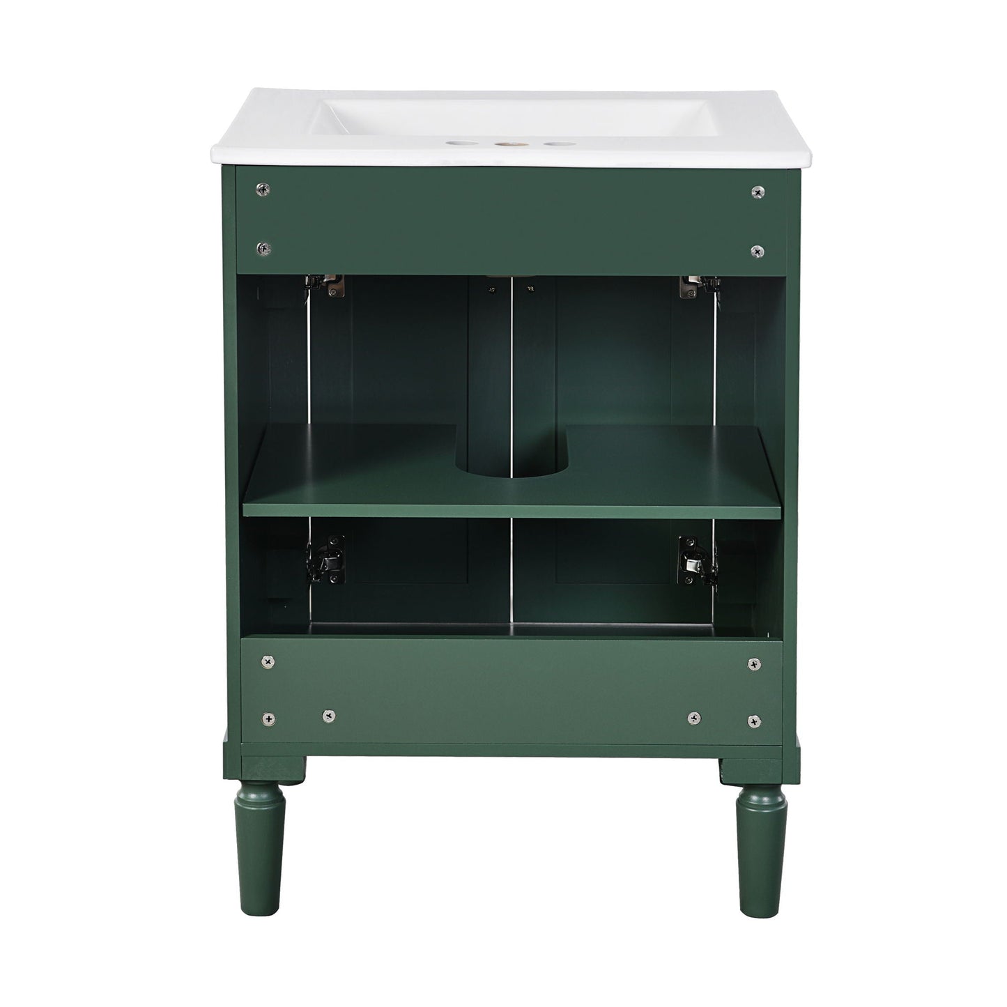 Bathroom Vanity With Top Sink, 2 Tier Storage Cabinet