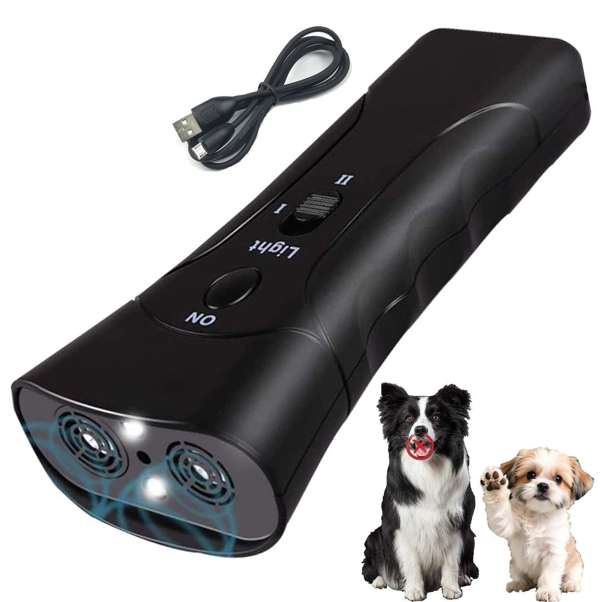 Trainer Ultrasonic For Dogs, Anti Barking Device, Portable Ultrasonic Dog Barking, Anti Barking Dog Training Device With Flashlight With LED Light, 3 Training Modes For Indoor Outdoor