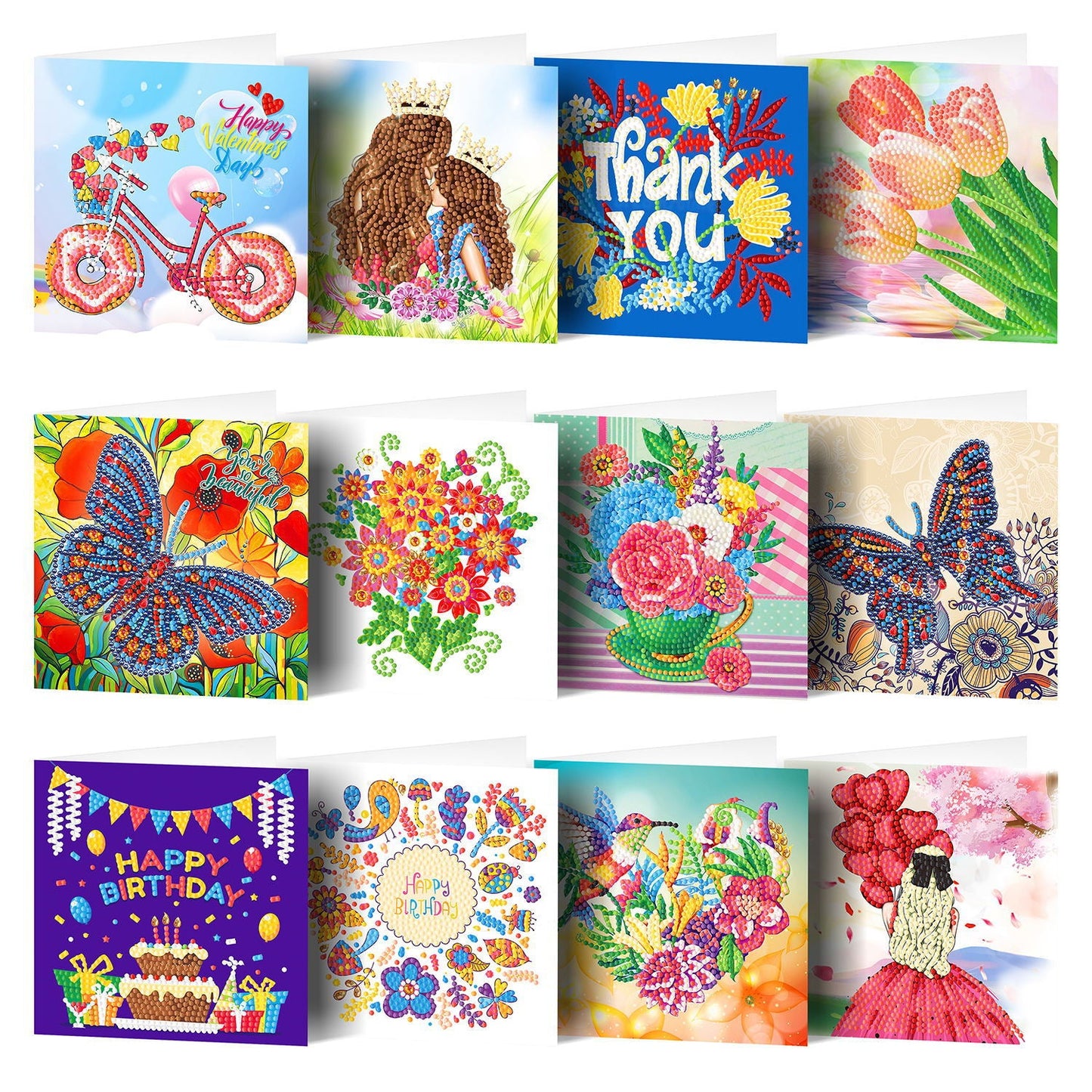 New Greeting Thank You DIY Point Diamond Blessing Card