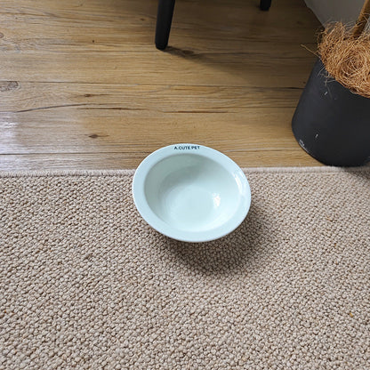 Cat Water Bowl Dog Basin Anti-tumble High Leg Cat Bowl Ceramic Cat Food Holder Double Bowl