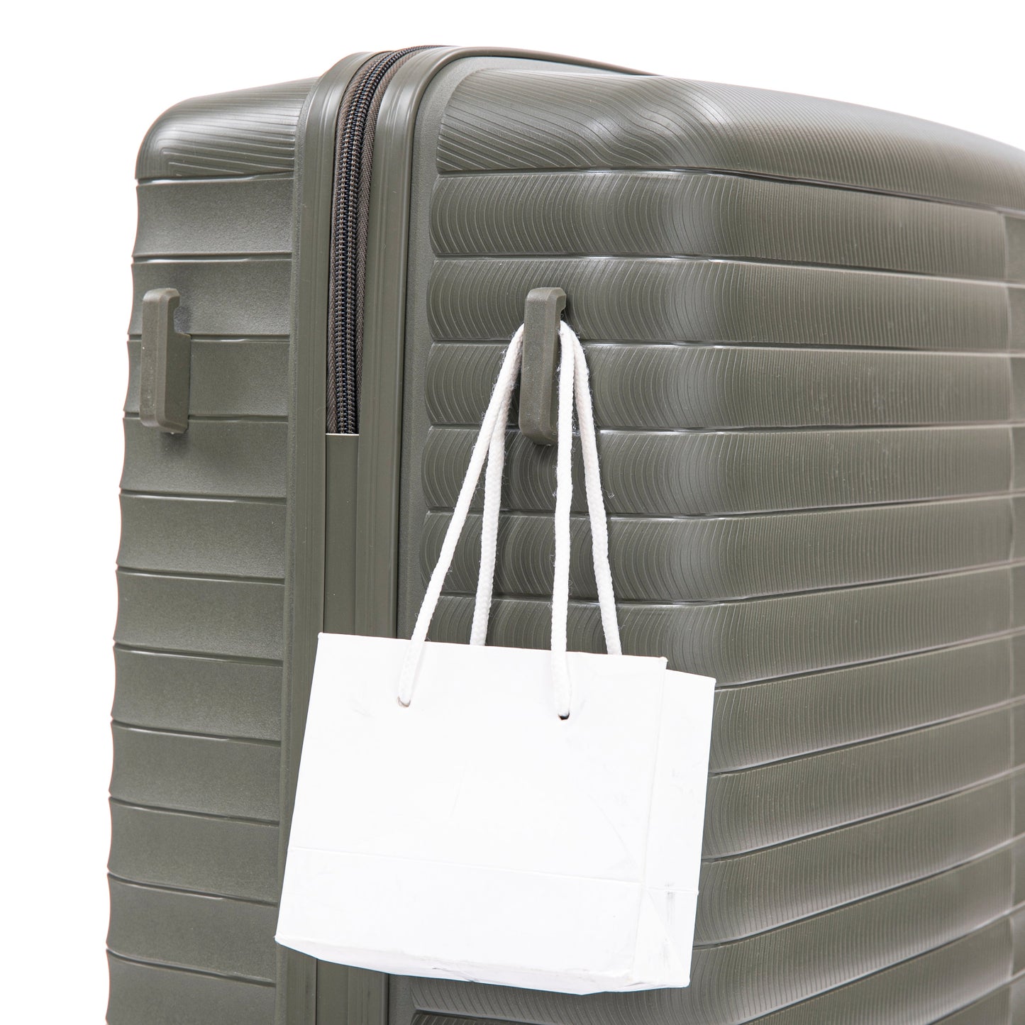 4 Piece Set Spinner Wheel Luggage with Cosmetic Case in Green