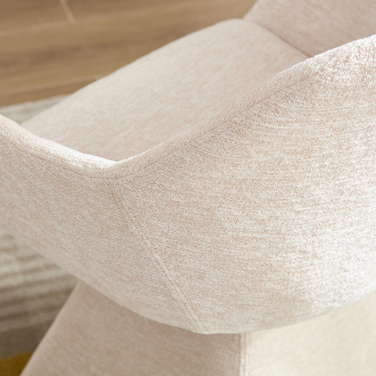 180° Rotating Accent Chair For Living Room - Beige