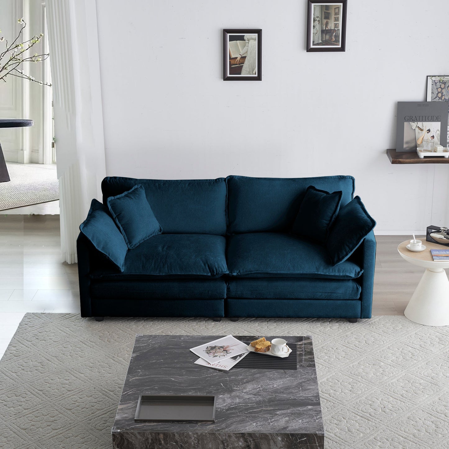 Modern Fabric Loveseat Sofa Couch for Living Room