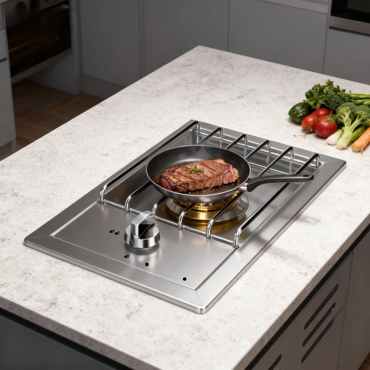 Single Grilling Side Burner, 15,000BTU Liquid Propane