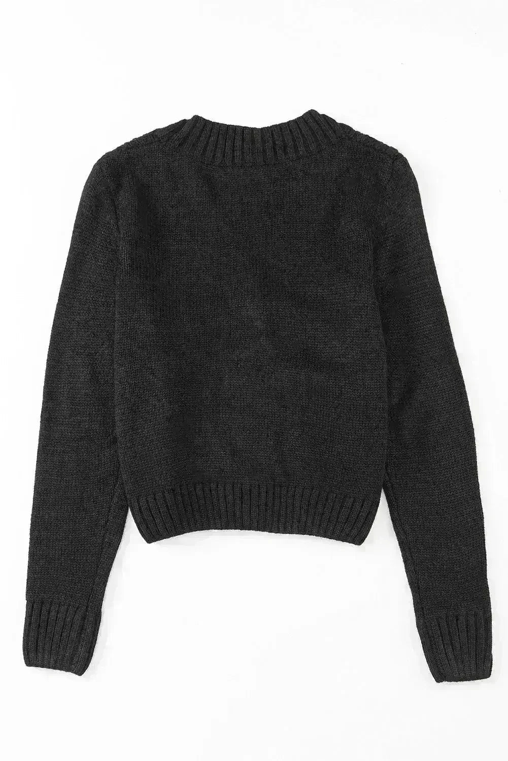 Textured Black Cardigan | Button-Front w/Pockets | Sizes S-3XL