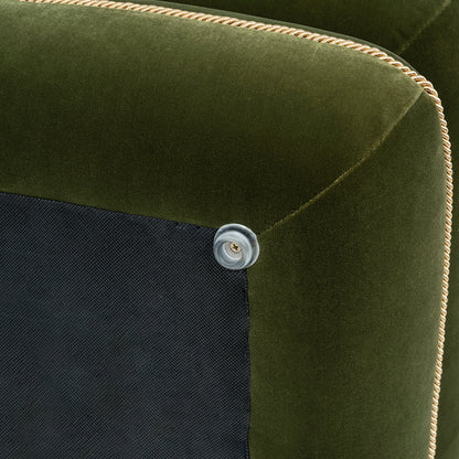 Monarch 19.5" Tassled Ottoman, Olive