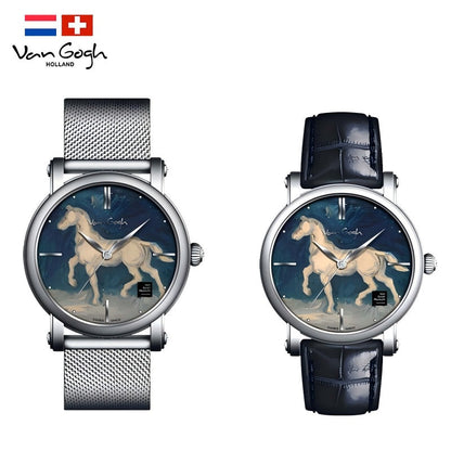 Van Gogh Quartz Wrist Watch Horse Plaster Statue