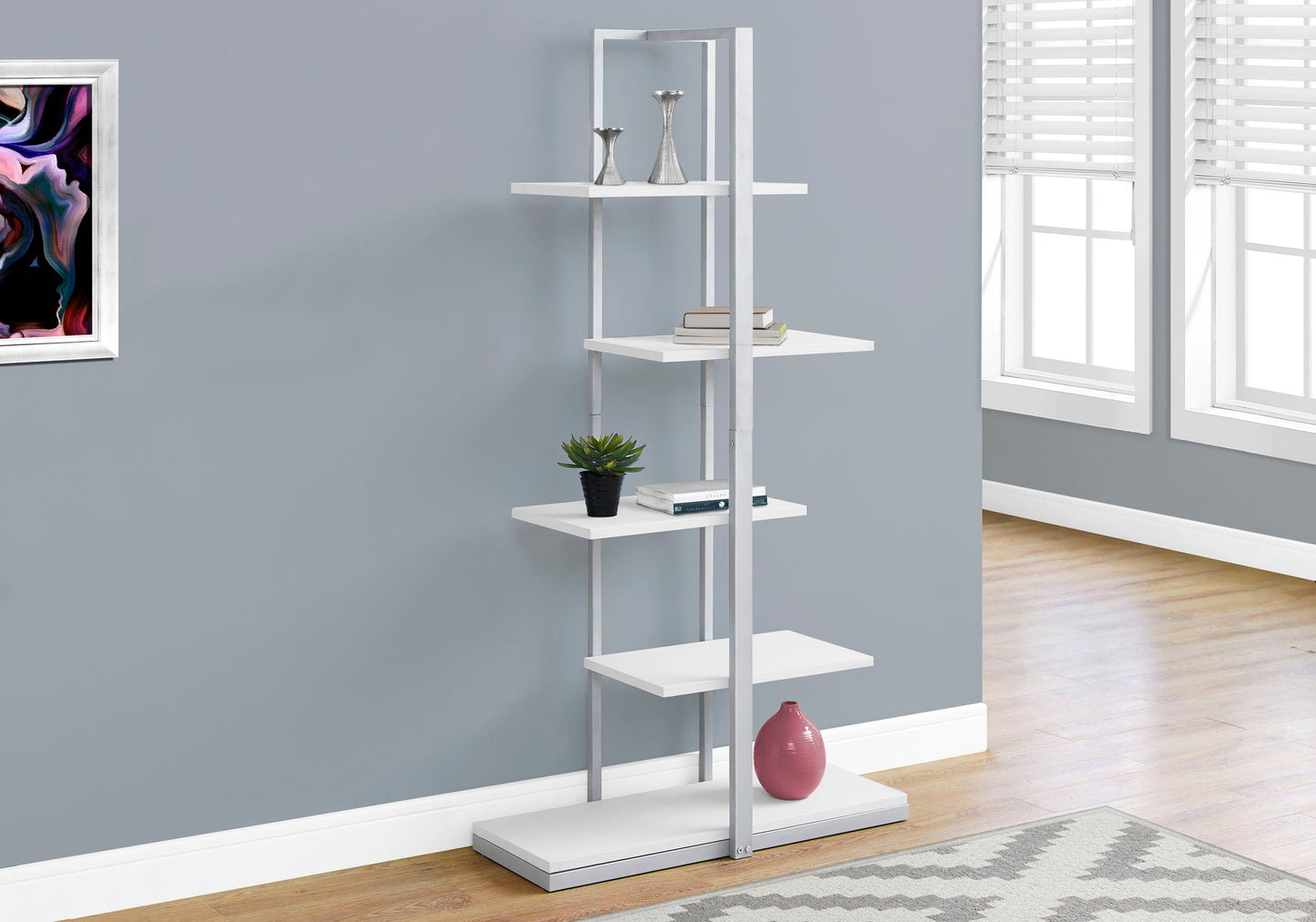 Bookshelf, Bookcase, Etagere, 5 Tier for Office, Contemporary & Modern