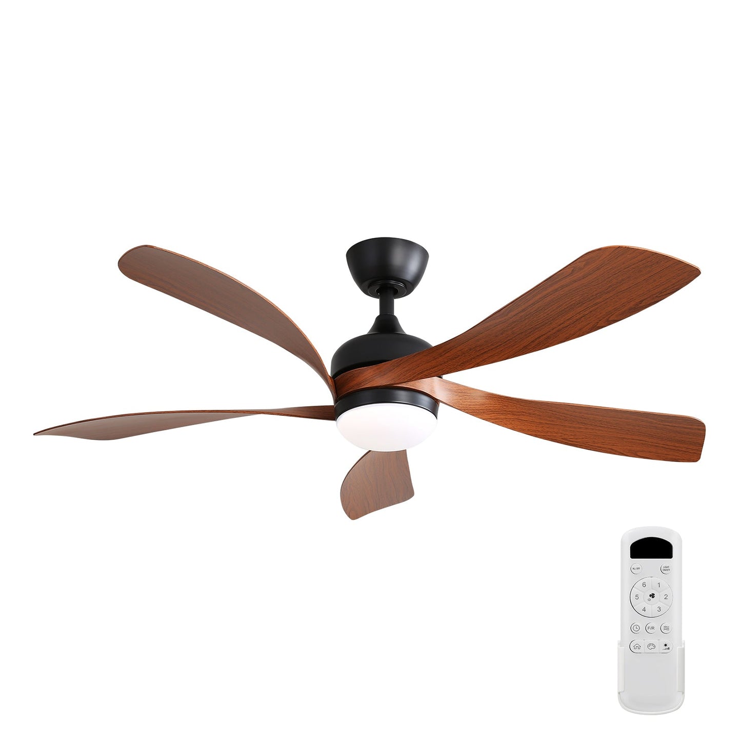 52 Inch Indoor Ceiling Fan With 3 Color Dimmable LED Light and Remote Control