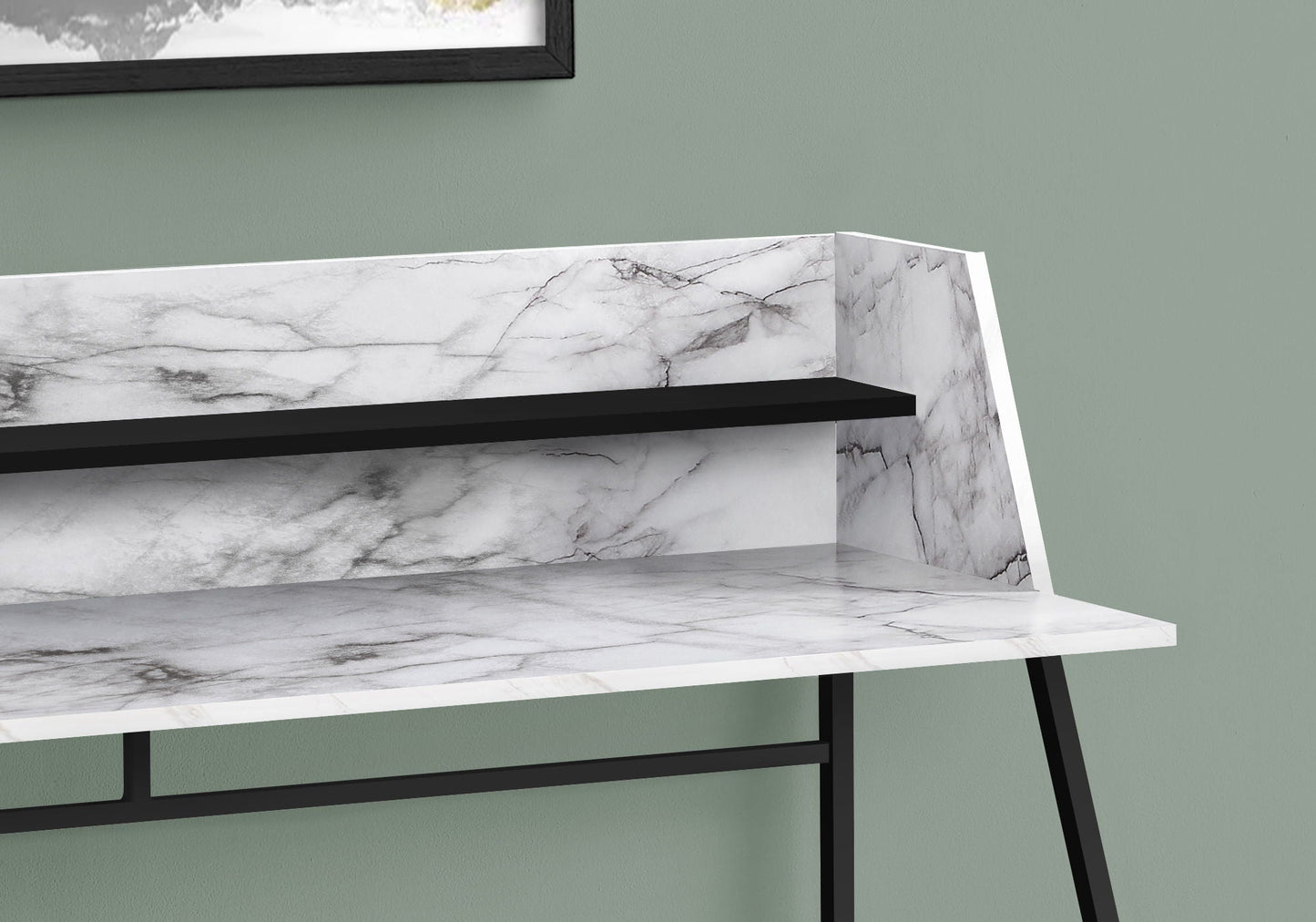 Computer Desk for Home Office Laptop with Storage Shelves, Contemporary & Modern