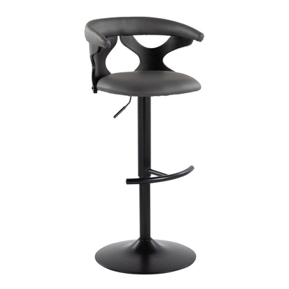 Gardenia - Contemporary Adjustable Barstool With Swivel With Rounded T Footrest (Set of 2)