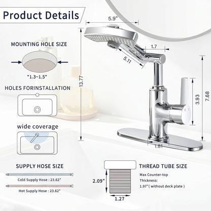 LED Temperature Display Bathroom Faucet with Digital Screen