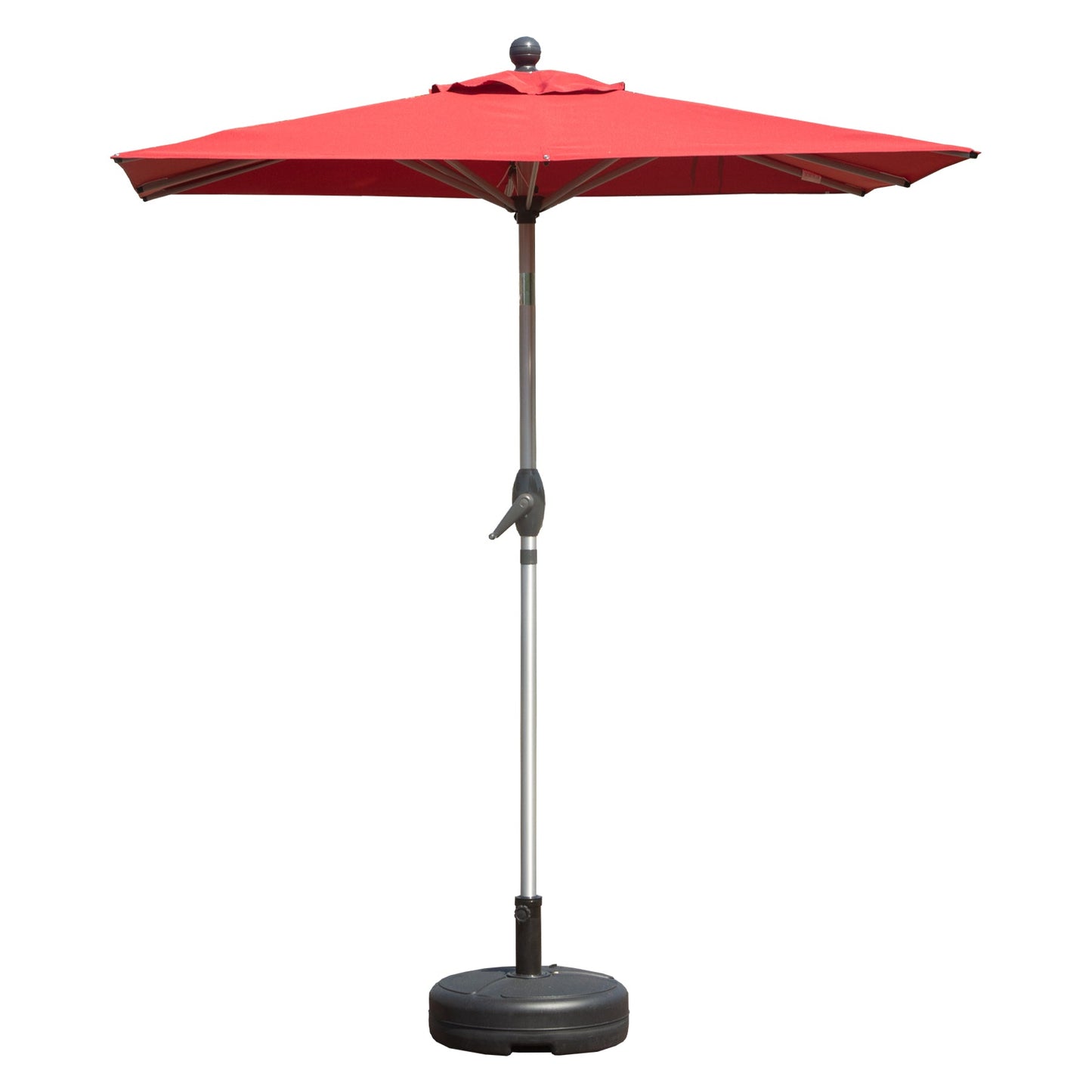 Rectangle Patio Umbrella with Crank Lift and Tilt Function, Brick
