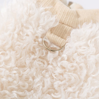 The Fluffy Sheep Wool Pet Vest, The Cute Panda Badge And The Warm Winter Coat Are For Small Cats And Dogs