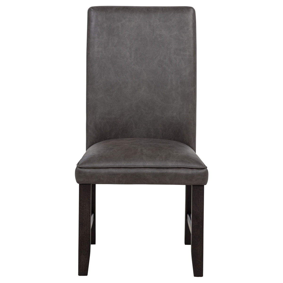 Averill Faux Leatherette Upholstered Dining Side Chair Dark Grey (Set of 2)