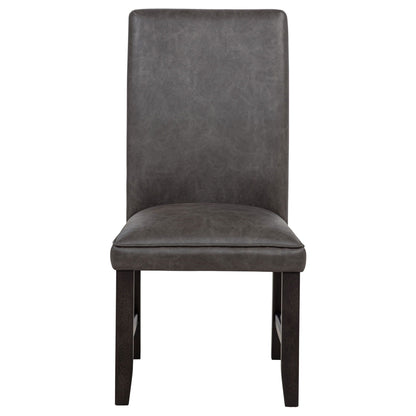 Averill Faux Leatherette Upholstered Dining Side Chair Dark Grey (Set of 2)