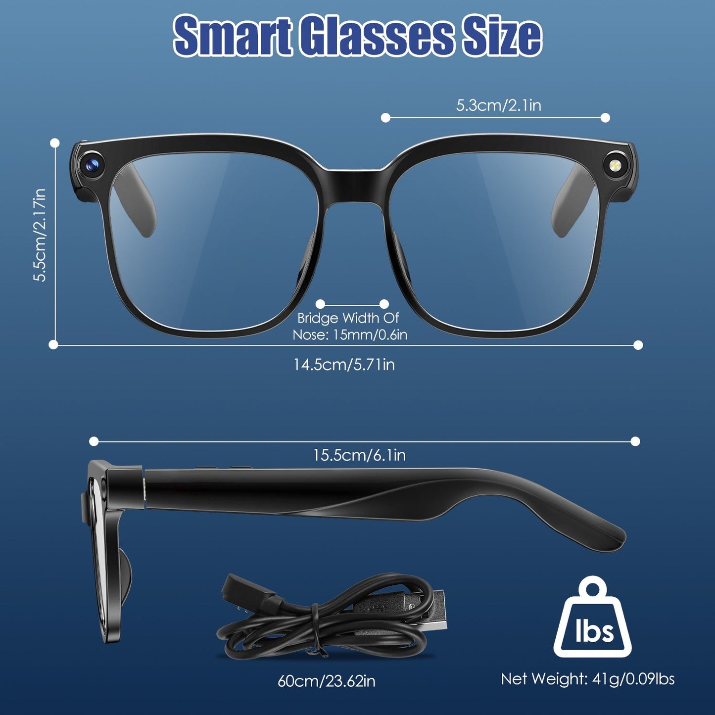 AI Smart Glasses Video Recording Sunglasses with Camera and Audio 8MP HD1080P Real Time Translation 139 Languages Voice Assistant AI Photo Recognition