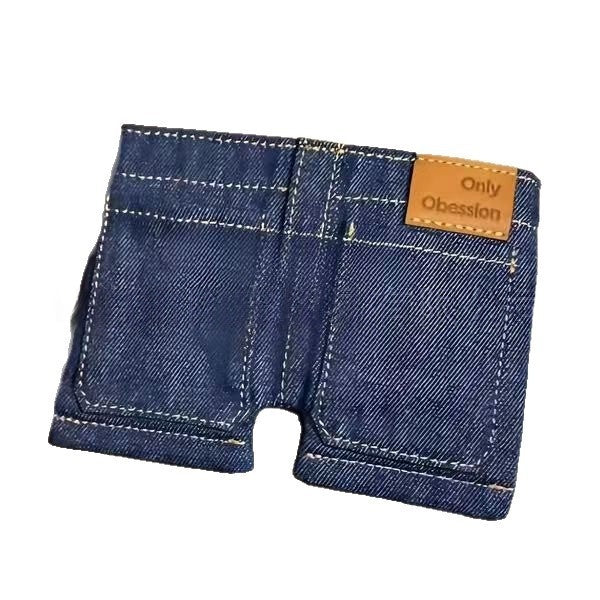 Jeans Wallet Foldable Denim Shaped Coin Purse And Card Holder