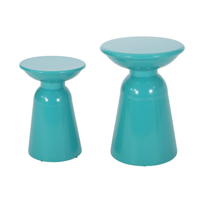 Serenita Outdoor Side Tables With Flared Design (Set of 2)