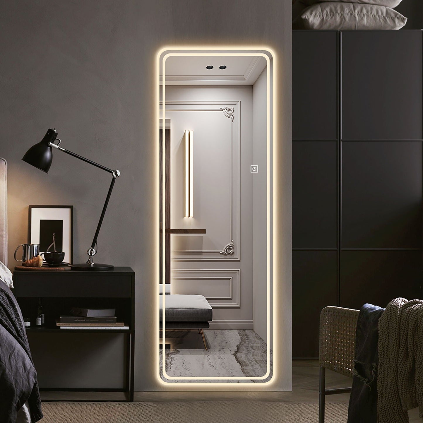 Full Length Floor Mirror LED with Dimming & 3 Color Modes