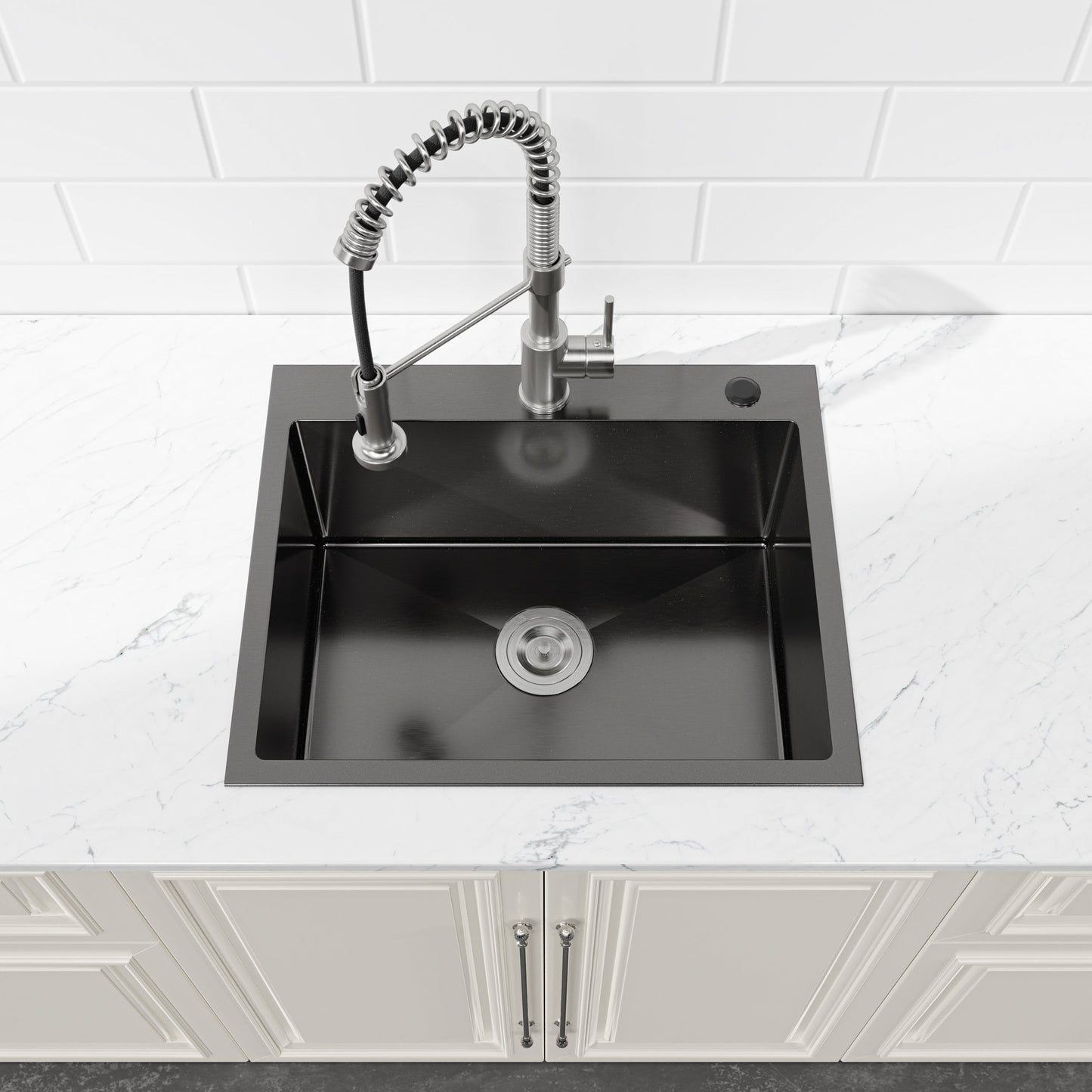 Stainless Steel Kitchen Sink, 23"x19" Single Bowl, Undermount Handmade Sink