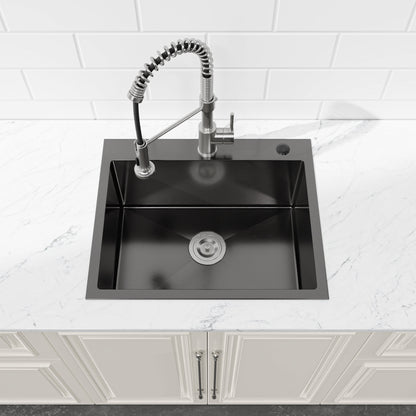 Stainless Steel Kitchen Sink, 23"x19" Single Bowl, Undermount Handmade Sink