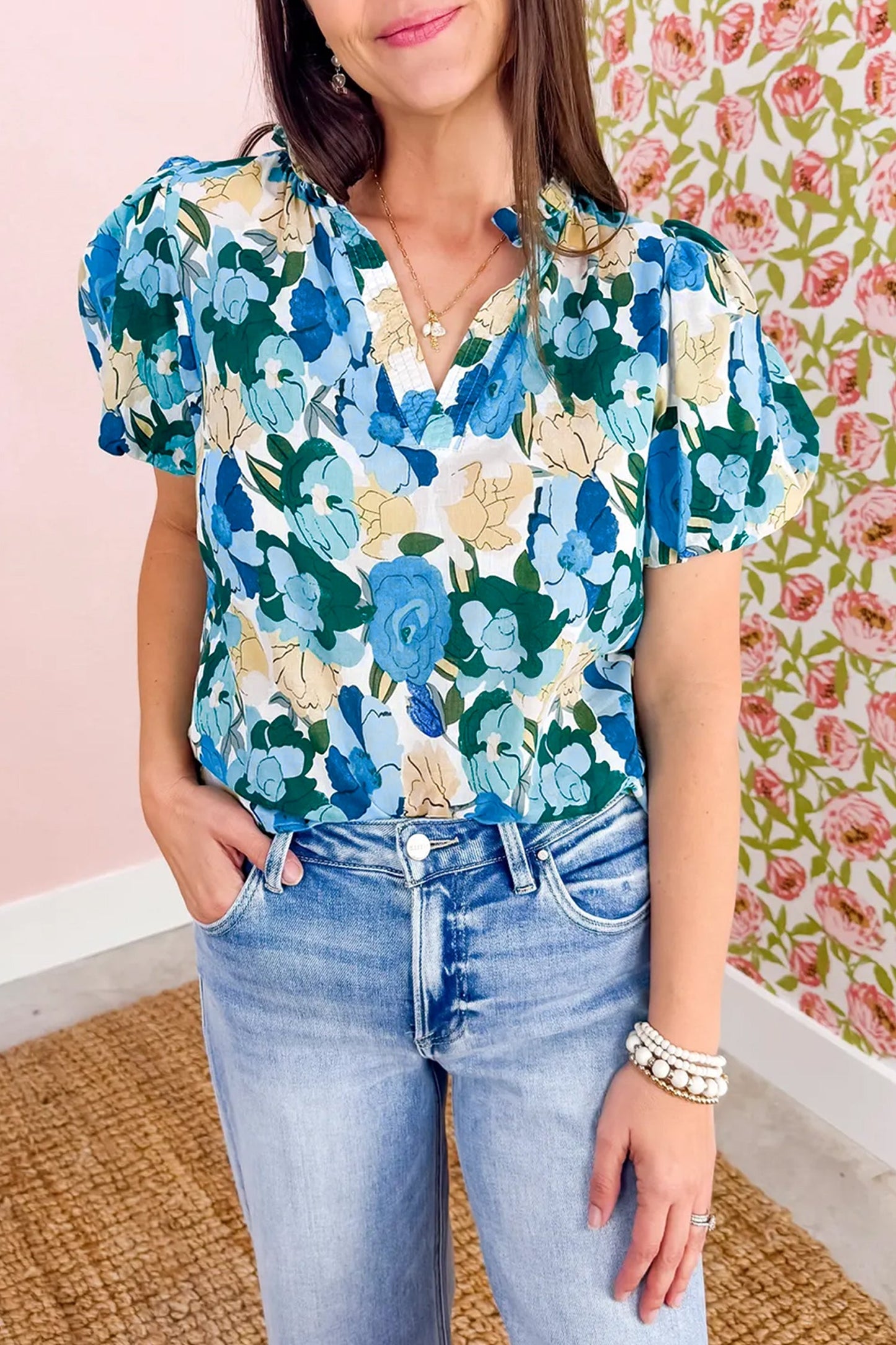 Leilani Short Puff Sleeve Blouse